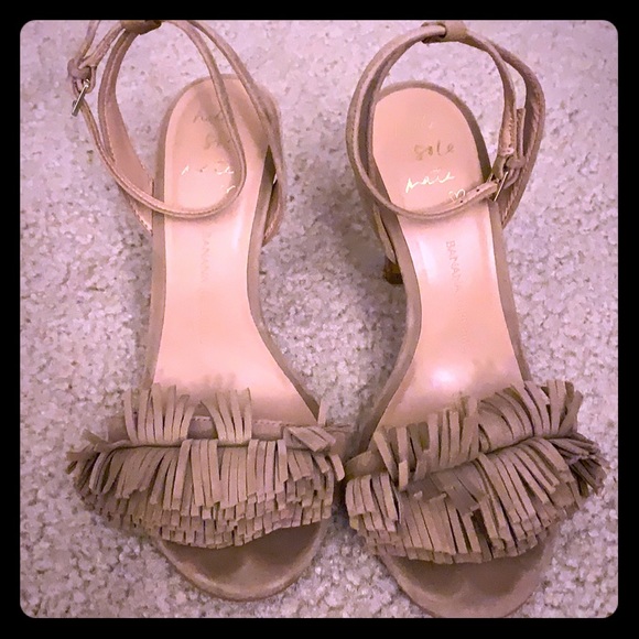 Banana Republic nude suede Honey B tassel sandals - Picture 1 of 5